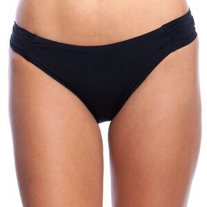 Trina Turk Women's Black Side-Ruched Studio Solids Bikini Bottom Size 6